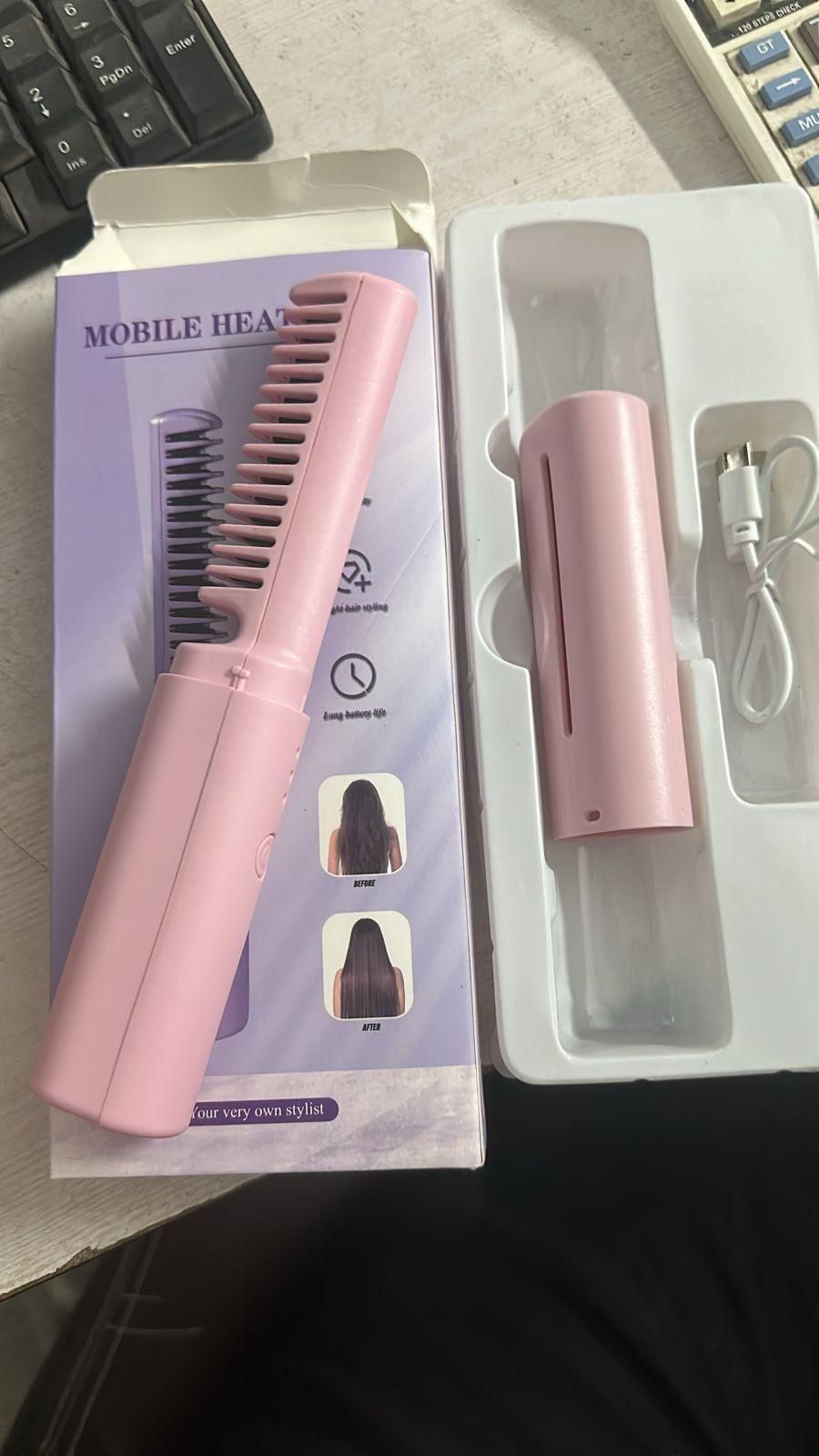 Meneflix Cordless Mini Hair Straightener Comb